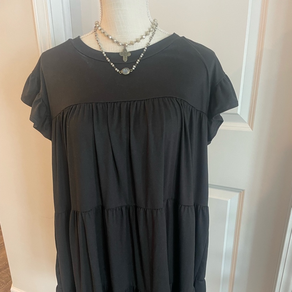 Entro Black Flutter Babydoll dress